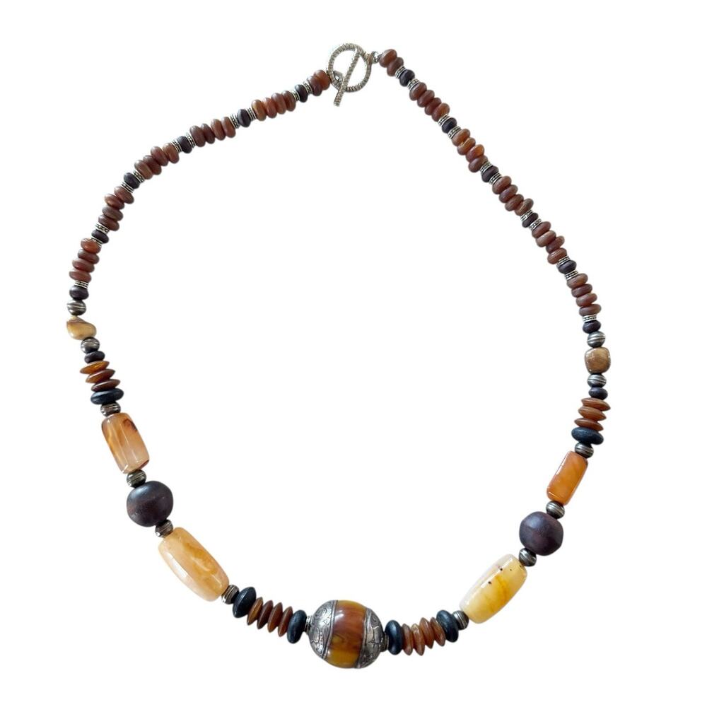 Artisan Made Amber And Citrine Tone‎ Beads Single Strand